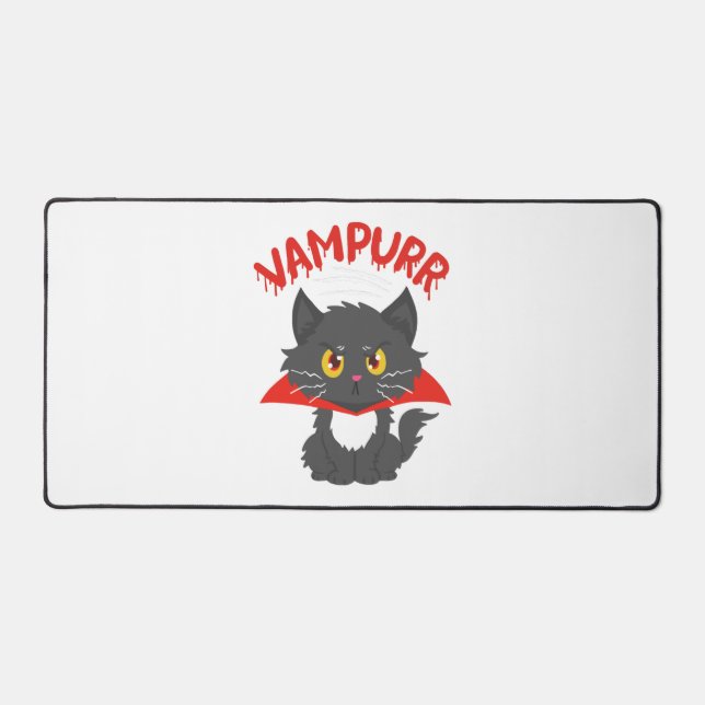 Cat Vampire Halloween Schreibtischunterlage (Vorderseite)