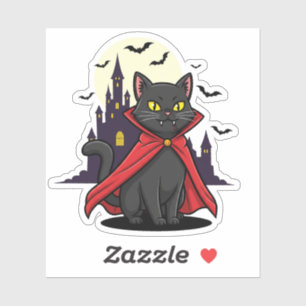 Cat Vampire - Niedlich Fanged Halloween Kitty Aufkleber
