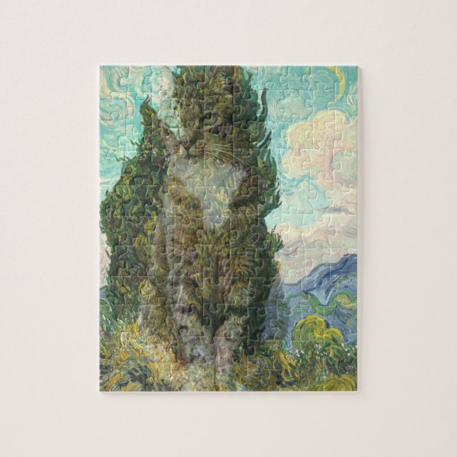 Cat Van Gogh Jigsaw Puzzle (Vertikal)