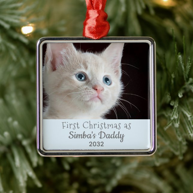 Cat Vater 1. Weihnachtsjunge Katze DIY Personaliz  Ornament Aus Metall (Baum)