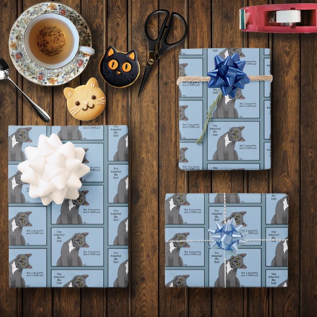 Cat Vater Adoption Vatertag Geschenkpapier Set (Von Creator hochgeladen)