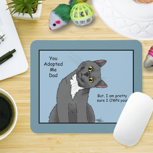 Cat Vater Adoption Vatertag Mousepad (Von Creator hochgeladen)
