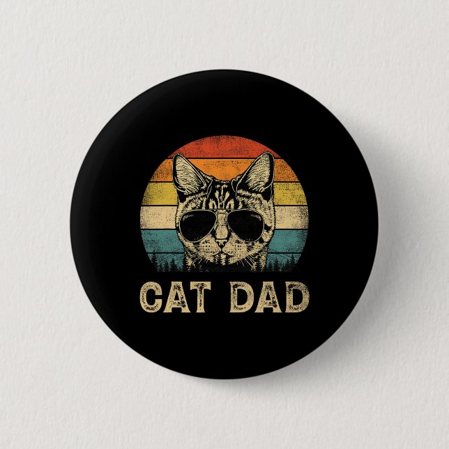Cat Vater Cat Lovers Daddy Vatertag Button (Vorderseite)