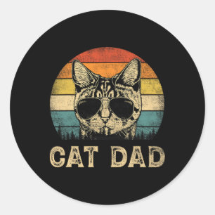 Cat Vater Cat Lovers Daddy Vatertag Runder Aufkleber