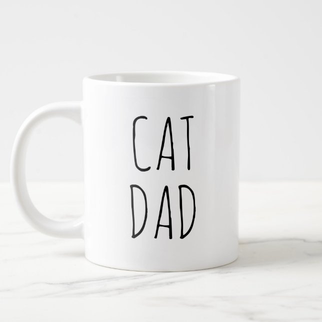 "Cat Vater" Einfaches modernes Bauernhaus Jumbo-Tasse (Links)