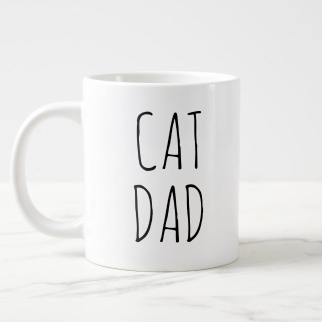 "Cat Vater" Einfaches modernes Bauernhaus Jumbo-Tasse (Links)