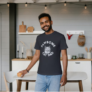 Cat-Vater einfügen - Individualisierbares Cat-Foto T-Shirt