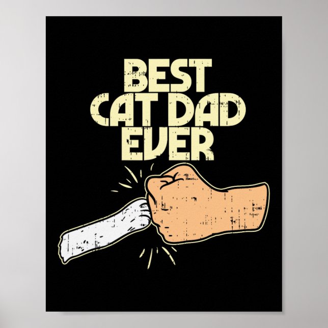 Cat Vater Ever Funny Kitten Pet Lover Eigentümer V Poster (Vorne)