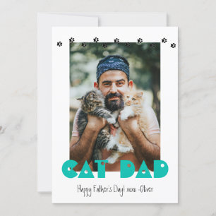 Cat Vater Paw Prints Tag des benutzerdefiniert Feiertagskarte