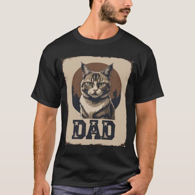 Cat Vater Pride - Raubzüge Felinenkunst T-Shirt (Vorderseite)