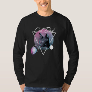 Cat Vater Retro Vaporwave Art Style T-Shirt