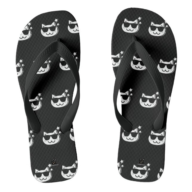CAT-VATER SCHWARZE SLIPPER FLIP FLOPS (Fußbett)