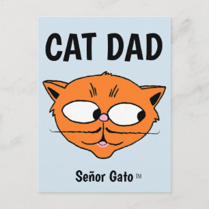 "CAT-VATER" Señor Gato Mustache Cat Postkarte