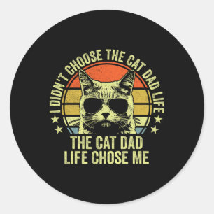 Cat Vater Shirts für Männer Funny Cat Vater Vatert Runder Aufkleber