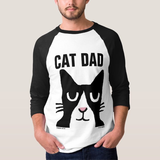 CAT VATER TUXEDO CAT (Panda Kitty Cartoon) T - SHI T-Shirt (Vorderseite)