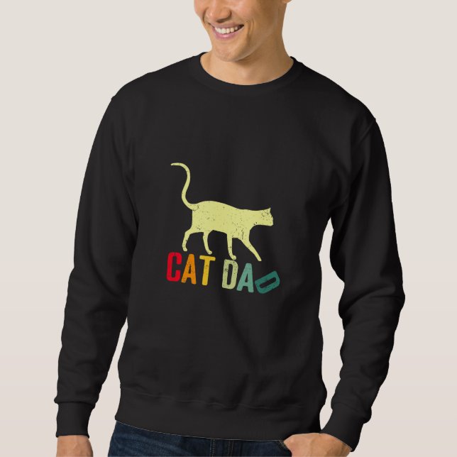 Cat Vater Vintag Style Cat Sweatshirt (Vorderseite)