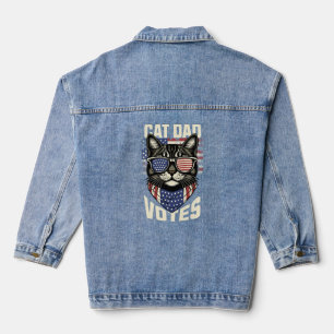 Cat Vater wählt Niedlich die amerikanische Flagge Jeansjacke