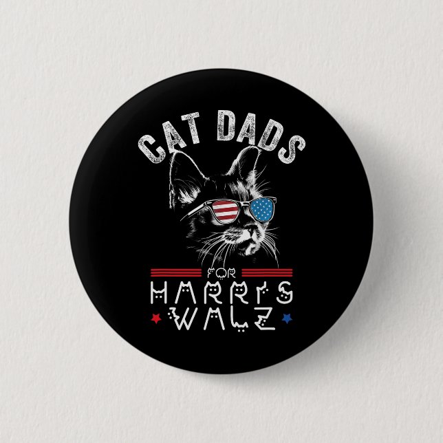 Cat Vaters für Harris Waltz 2024 US-amerikanische  Button (Vorderseite)