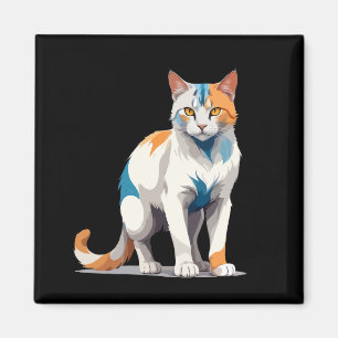 Cat Vector Art mit lebhaften Farben Magnet