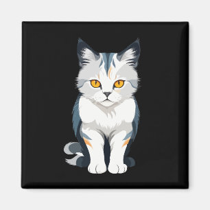 Cat Vector Art mit lebhaften Farben Magnet