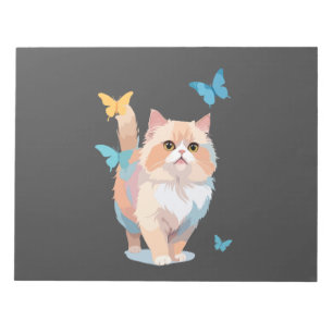 Cat Vector Painting Adorable Fun Spielen Schmetter Notizblock