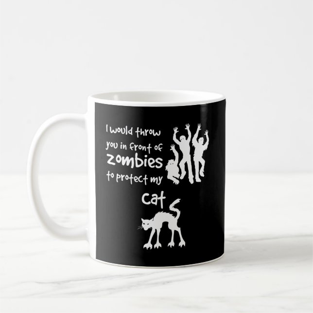 Cat Versus Zombies Funny Horror Cat Lovers Kaffeetasse (Links)
