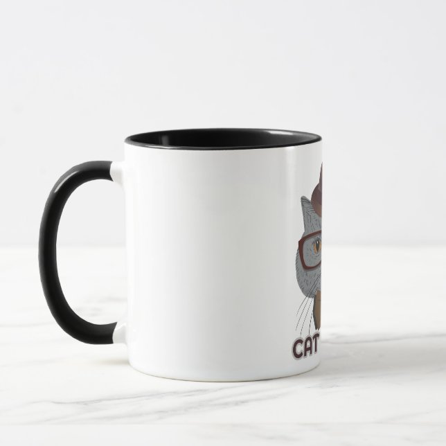 Cat Vibes – Cool Graue Katze  Tasse (Links)