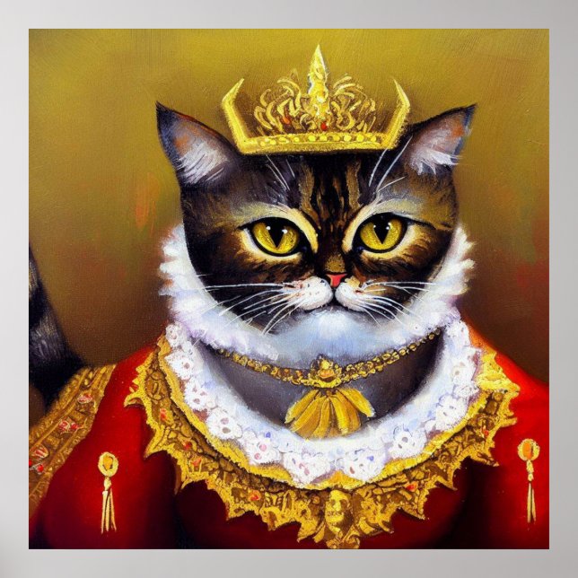 Cat Viktorianisch Queen Poster (Vorne)