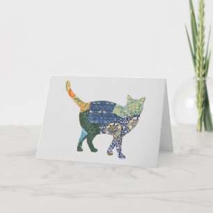 Cat Vintag Floral Card Serie 2 Karte