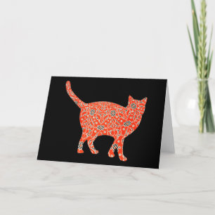 Cat Vintag Floral Card Serie 5 Karte