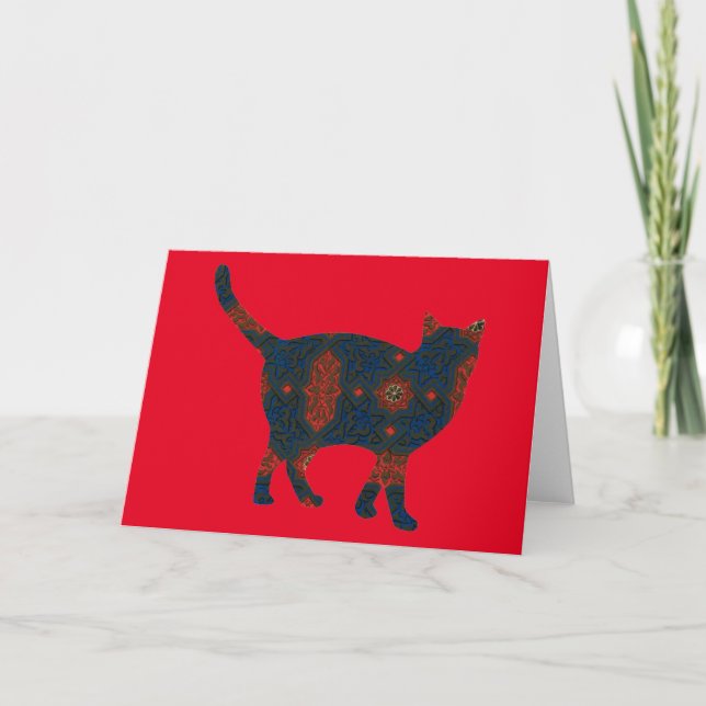 Cat Vintag Floral Card Serie 6 Karte (Vorderseite)