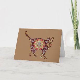 Cat Vintag Floral Card Serie 8 Karte