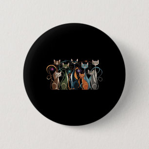 Cat Vintag Retro Mitte des Jahrhunderts Moderne Lo Button
