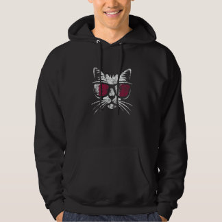 Cat Vintage Qatar Flag 1 Hoodie
