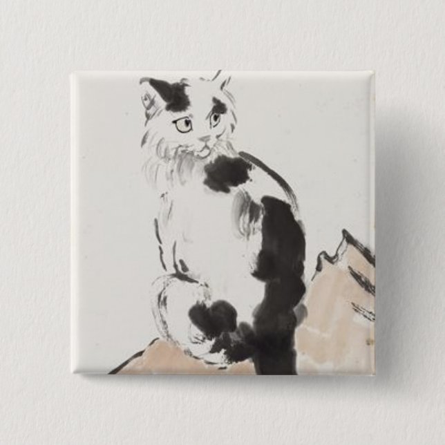 Cat (von Xu Beihong) Button (Vorderseite)