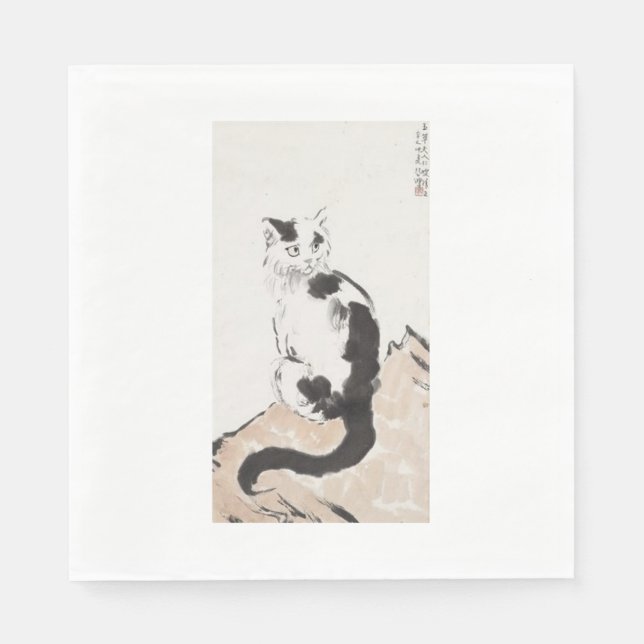 Cat (von Xu Beihong) Serviette (Vorderseite)