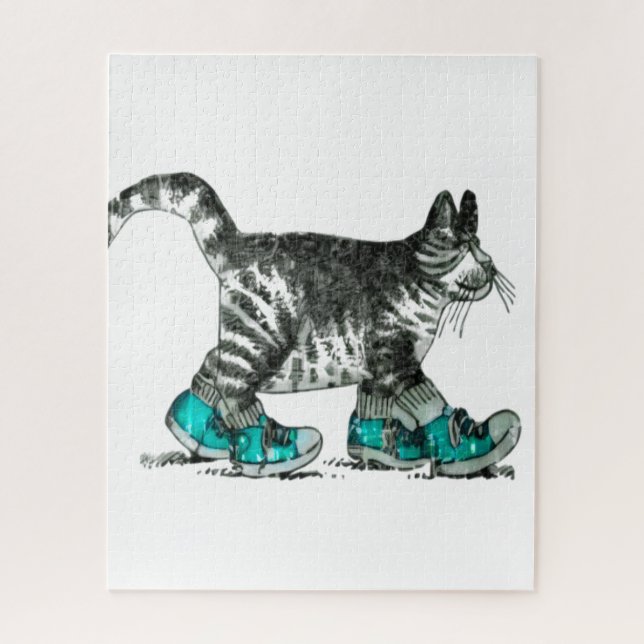 Cat Walking in His Shoes Puzzle (Vertikal)