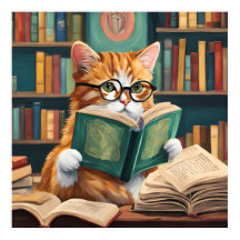 Cat Wall Art Print buchen - Niedlich lesen Katze