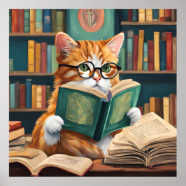 Cat Wall Art Print buchen - Niedlich lesen Katze Poster