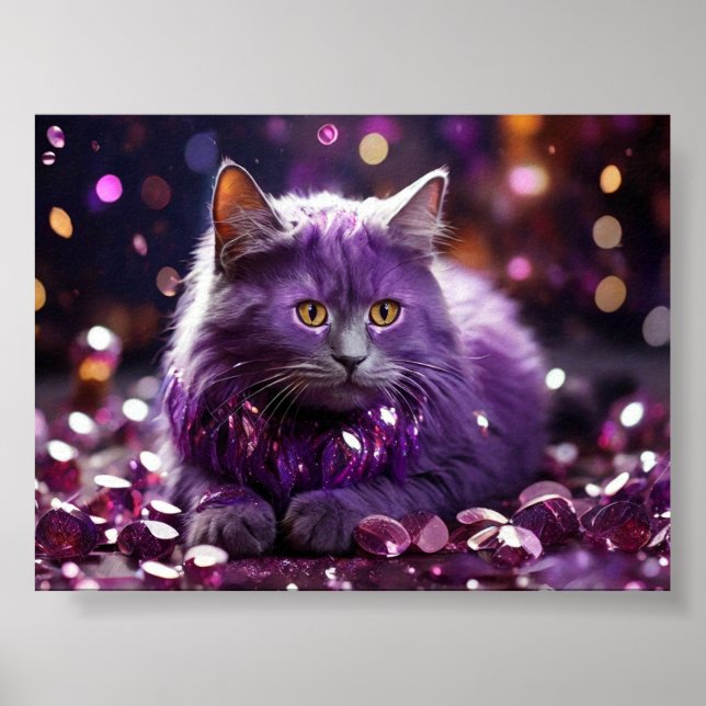 Cat Wall Kunst für Katzen Liebhaber Poster (Vorne)