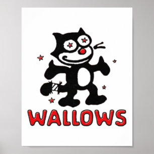 Cat Wallows Sticker Poster