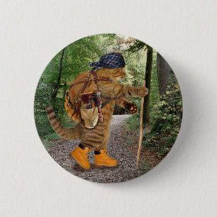 Cat-Wanderer mit Rucksack Button