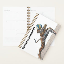 Cat Warrior Beach Volleyball Art Fantasy Planner Planer