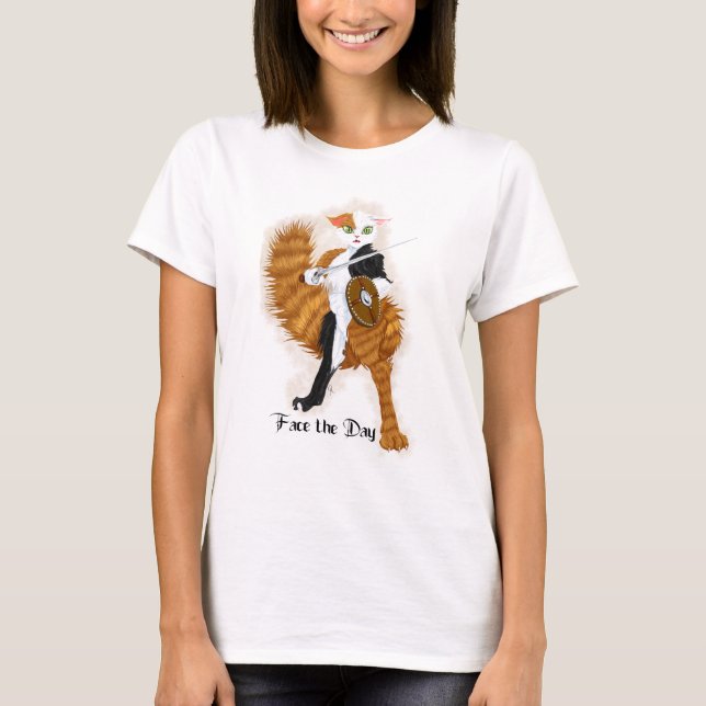 Cat Warrior Calico Grimalkin T-Shirt (Vorderseite)