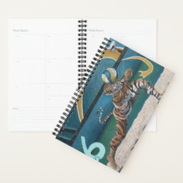 Cat Warrior Playing Volleyball Fantasy Art Planner Planer