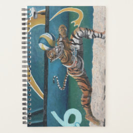 Cat Warrior Playing Volleyball Fantasy Art Planner Planer