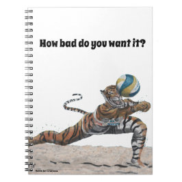 Cat Warrior Playing Volleyball SpiralNotebook Notizblock