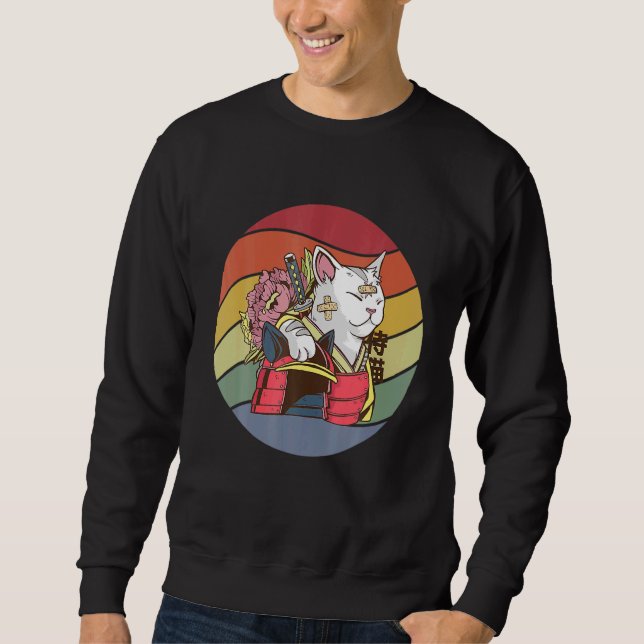 Cat Warrior Samurai Sweatshirt (Vorderseite)