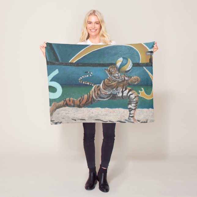 Cat Warrior Spielen Volleyball Fantasy Kunstleder Fleecedecke (Beispiel)