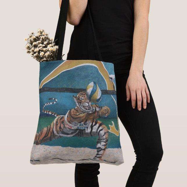 Cat Warrior spielt Beach Volleyball Graphic Tasche (Von Nahem)